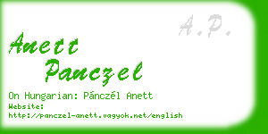 anett panczel business card